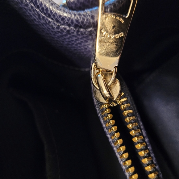 COACH Margot Dark Navy Blue Crossgrain Leather Carryall Satchel Bag EUC F34607 - Picture 9 of 14